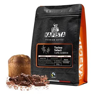 Kafista "Torino Select" -Zrnková káva, 100% Arabica Espresso Káva, Pražená v Itálii Množství: 75