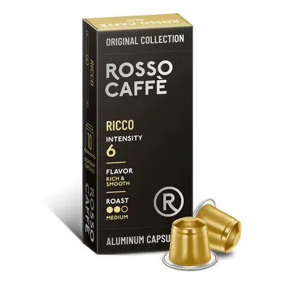 ROSSO CAFFÈ Ricco - intenzita 6 - Nespresso kompatibilní - 10ks