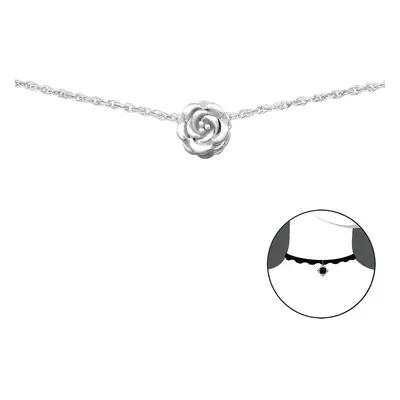 Olivie CHOKER řetízek STŘÍBRNÁ RŮŽE 2723