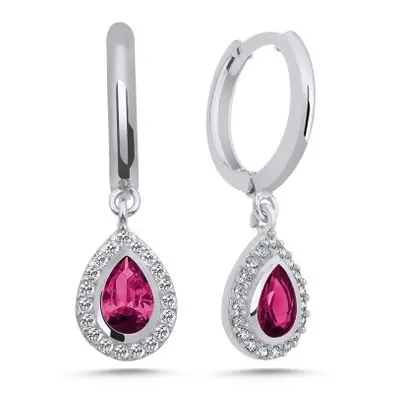 Olivie Stříbrné náušnice KAPKA RUBY 7148