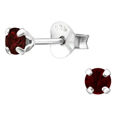 Olivie Stříbrné 3mm náušnice GARNET 8653