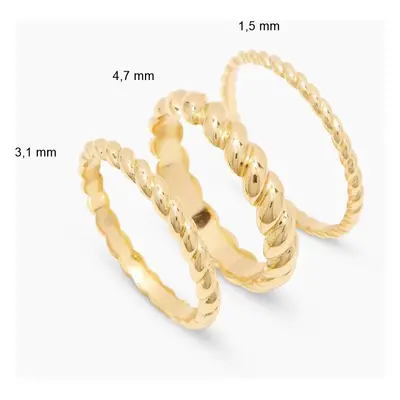 Olivie Stříbrný prsten CROISSANT GOLD 3,1mm 8798