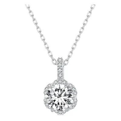 Olivie Stříbrný náhrdelník 1ct 6,5mm MOISSANITE 9179