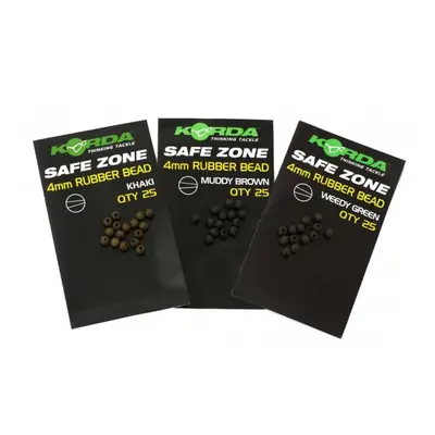 Korda gumové korálky Rubber Beads 4mm Khaki 25ks