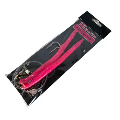 LK Baits návazec na tresky papriky 8/0 12cm Glitter Lumino Red/Červený