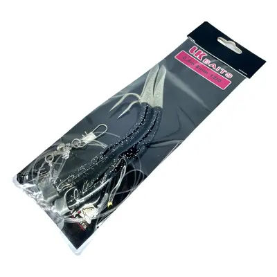 LK Baits návazec na tresky papriky 12/0 14cm Glitter Lumino Black/Černý