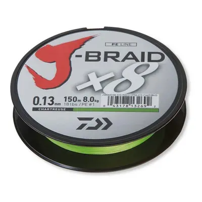 Daiwa pletená šňůra J-Braid 150m 0,22mm 17,0kg Chartreuse