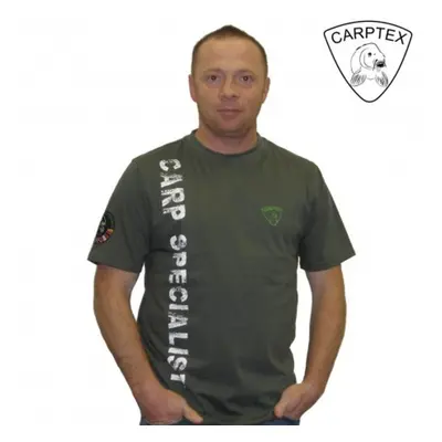 Carptex pánské polo Carp Specialist - Khaki-M