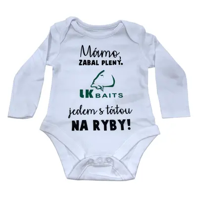 LK Baits body dlouhý rukáv měsíců Mámo zabal pleny zelený nápis