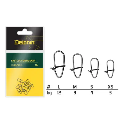 Delphin karabinky Fastlock micro snap S/4kg /10ks