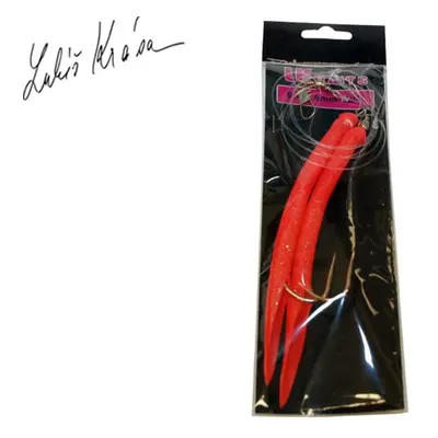 LK Baits návazec na tresky 12/0 14cm Glitter Lumino Red/Červený