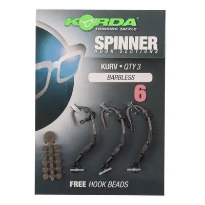 Korda návazec Spinner hook sections Kurv Barbless