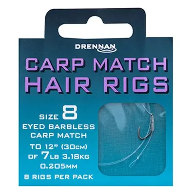 Drennan návazce Carp Match Hair Rigs Barbless / 6lb