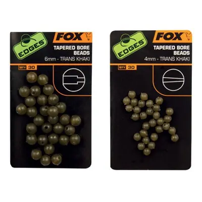 Fox Edges gumové korálky Tapered Bore Beads Trans Khaki 4mm