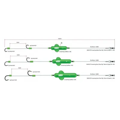 MADCAT hotový návazec Screaming Basic River Rig "Worm & Squid" 60g