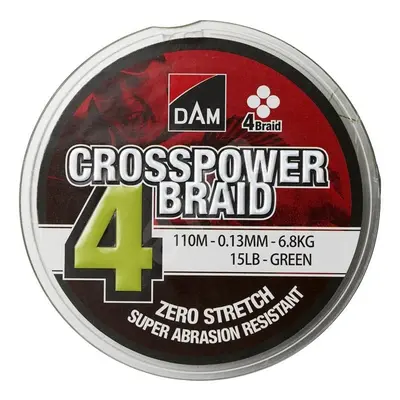 DAM pletená šňůra Crosspower 4-Braid 150m 0.13mm 6,8kg GREEN