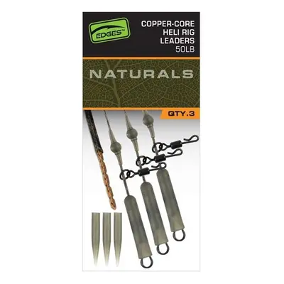 Fox montáž Edges Naturals Copper-Core Heli Rig Leaders 3ks