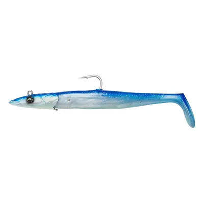 Savage Gear gumová nástraha Sandeel V2 14cm 33g Sinking Blue Pearl Silver 2+1