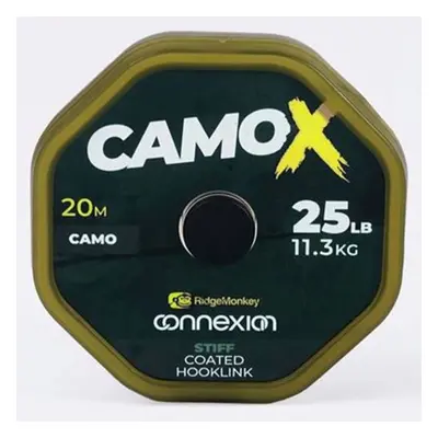 RidgeMonkey návazcová šňůrka Connexion CamoX Stiff Coated Hooklink 20m 25lb Camo