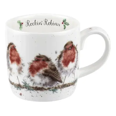 Royal Worcester Porcelánový hrnek Wrendale Designs "Rockin' Robins", 0,31 l - Červenky