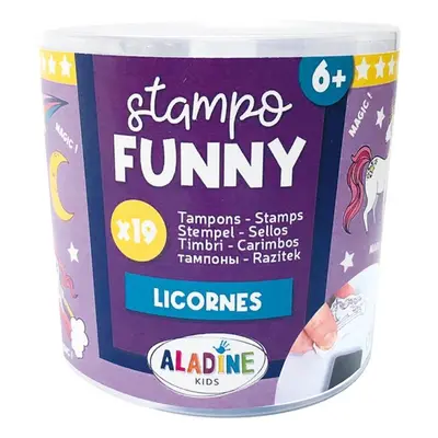 Aladine Dětská razítka Aladine Stampo Funny, 19 ks - Jednorožci