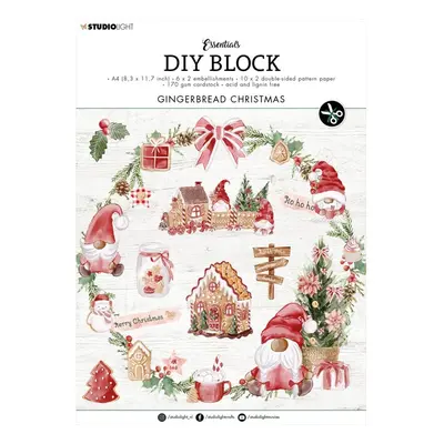 Studio Light DIY Blok s výseky Studio Light "Gingerbread Christmas", A4, 32 l. - Vánoce z perník