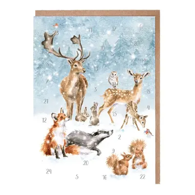 Wrendale Designs Přání s adventním kalendářem Wrendale Designs "A Winter Wonderland" - Zima v le