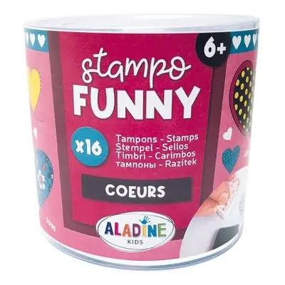 Aladine Dětská razítka Aladine Stampo Funny, 16 ks - Srdíčka