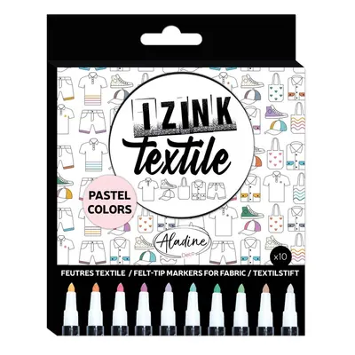 Aladine Fixy na textil Aladine Izink Textile, 10 ks - pastelové barvy