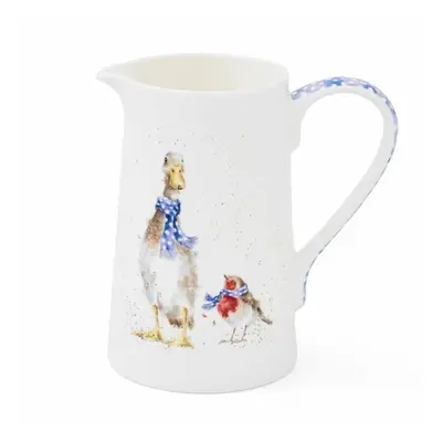 Royal Worcester Porcelánový džbán Wrendale Designs "Christmas Scarves", 0,6 l - Husa a červenka