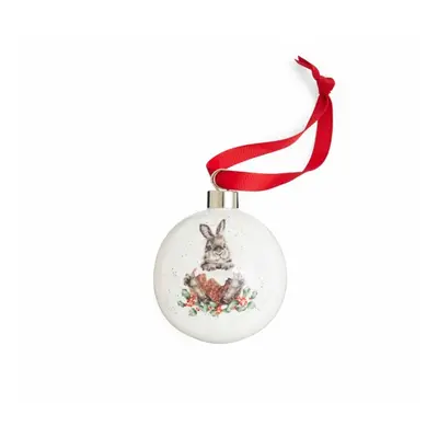 Royal Worcester Porcelánová vánoční ozdoba Wrendale Designs "Merry Little Christmas", 6,5 cm - K