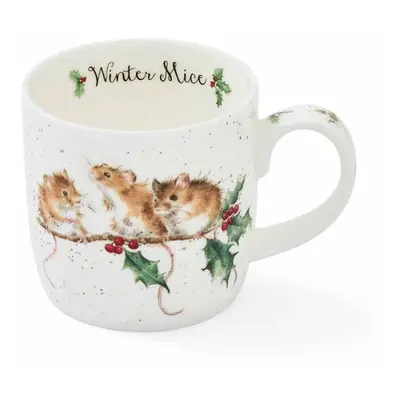 Royal Worcester Vánoční porcelánový hrnek Wrendale Designs "Winter Mice", 0,31 l - Myšky