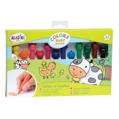 Aladine Voskovky se zvířátky Aladine Colors Baby Animals - 12 barev