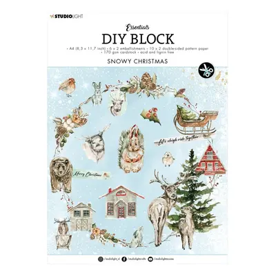 Studio Light DIY Blok s výseky Studio Light "Snowy Christmas", A4, 32 l. - Zimní les