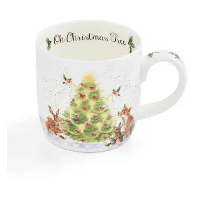 Royal Worcester Vánoční porcelánový hrnek Wrendale Designs "Oh Christmas Tree", 0,31 l - Vánoční