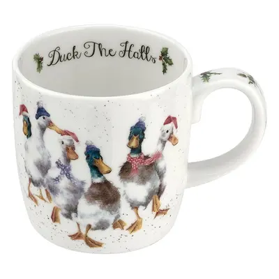 Royal Worcester Vánoční porcelánový hrnek Wrendale Designs "Duck the Halls", 0,31 l - Kachny