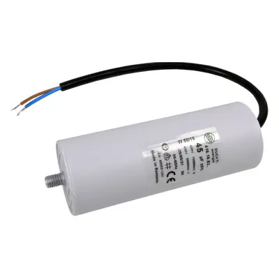 Rozběhový kondenzátor 45uF 400V / 450V TC886HS kabel, motorový kondenzátor