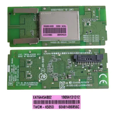 LCD LED modul WiFi / Bluetooth LG EAT64454802 / LG - network-WIFI module LGSBWAC92 / TWCM-K505D