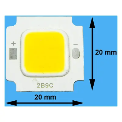 LED ČIP10W tenké provedení / LED dioda COB 10W / LEDCOB10W / LED CHIP 10W teplá bílá