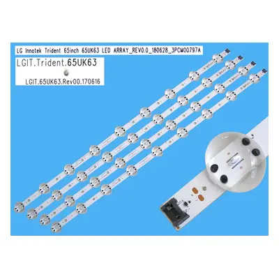 LED podsvit 715mm sada LG 65UK63/65 celkem 4 kusy / DLED Backlight 715mm - 9 D-LED, LGIT_Trident