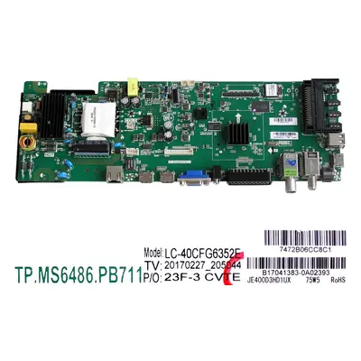 LCD modul základní deska Sharp LC-40CFG6352E / Main board B17041383 / JE400D3HD1UX / TP.MS6486.P