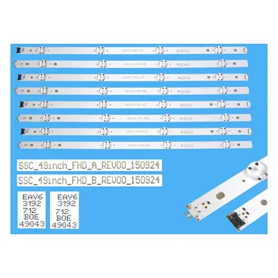 LED podsvit 995mm, 8LED sada LG celkem 8 kusů / D-LED Backlight SSC-49inch-FHD / 49LH51/LH57-FHD