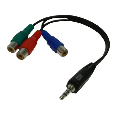 Kabel redukce 3.5mm jack 4 polový / 3xCINCH R+G+B 23cm