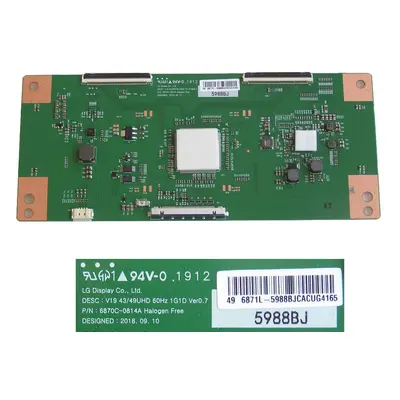 LCD modul T-CON 6871L-5988B / T-con board 6870C-0814A / V19 43/49UHD 60Hz 1G1D Ver0.7