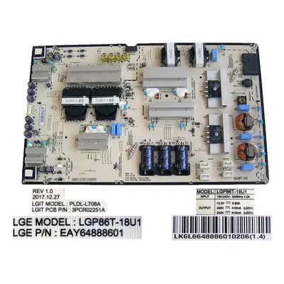 LCD modul zdroj EAY64888601 / SMPS unit LGP86T-18U1 / EAY64888601 / PLDL-L708A