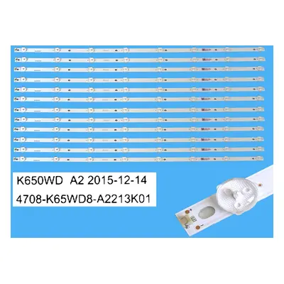 LED podsvit 698mm sada Toshiba celkem 12 kusů / LED Backlight Assy K650WD A2 / 4708-K65WD8-A2213