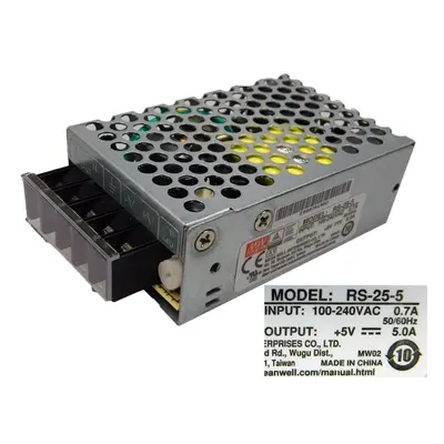 Napaječ / zdroj spínaný 5V / 5A RS-25-5 MEAN WELL 25W