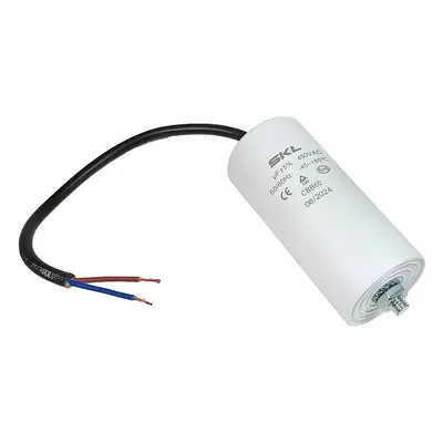 Rozběhový kondenzátor 40.0 uF ( 40uf ) 450V 50/60Hz CBB60 SKL, kabel 25cm, motorový běhový konde