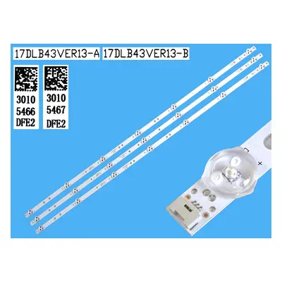 LED podsvit 800mm sada Vestel 17DLB43VER8 / 17DLB43VER13 celkem 3 pásky / D-LED BAR. 17DLB43VE