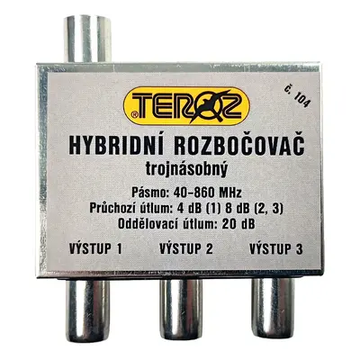 anténní hybridní rozbočovač TV s 3 výstupy č.104 IEC